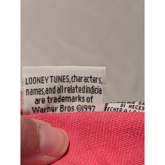 Vtg 1997 Warner Brothers Looney Tunes Tweety Bird Pink Shorts Girls Size 12 - Picture 8 of 16